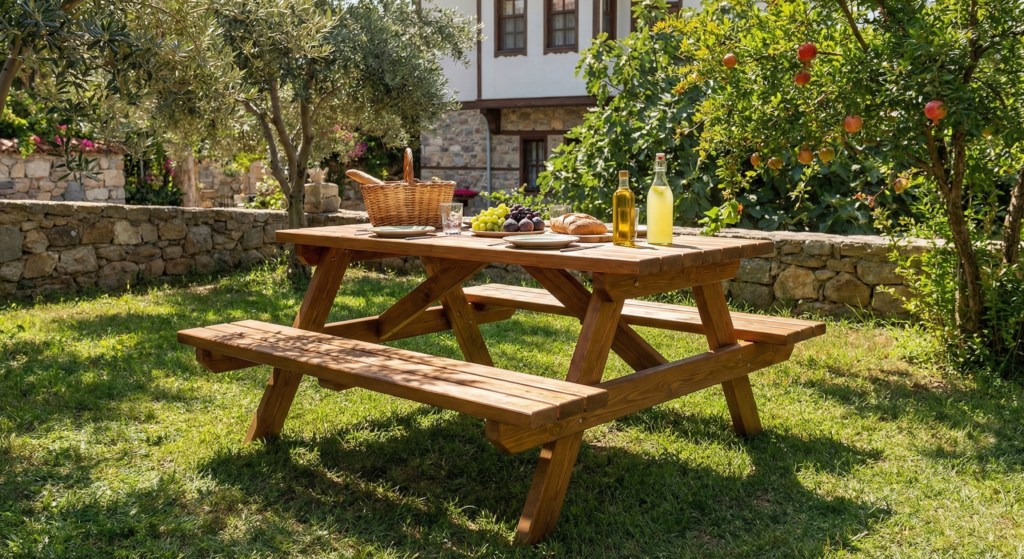 mugla-dalaman-catili-ahsap-piknik-masasi